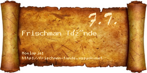 Frischman Tünde névjegykártya